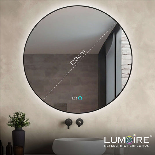 badkamerspiegel 120 cm met verlichting zwarte rand