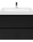 Badmeubelset Base Mat Zwart met Deluxe wastafel 80 cm met kraangat