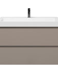Badmeubelset Base Taupe met Deluxe wastafel 100 cm met kraangat