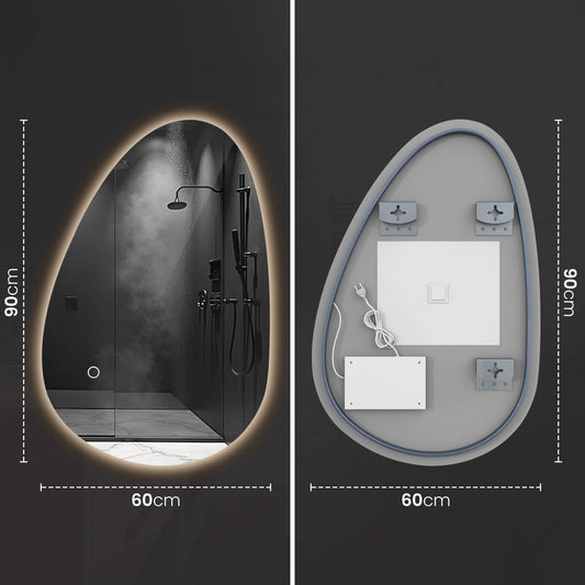 badkamerspiegel organisch 90cm