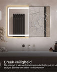 Badkamerspiegel met verlichting en veiligheidsglas