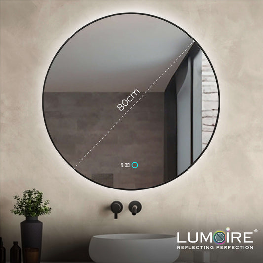 Ronde badkamerspiegel 80 cm met LED-verlichting