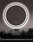 Badkamerspiegel met RGB verlichting, LED verlichting en geïntegreerde verwarming