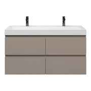 Badmeubelset Base Taupe met Deluxe Wastafel 120 cm met 2 kraangaten