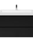 Badmeubelset Base Mat Zwart met Deluxe wastafel 100 cm met kraangat