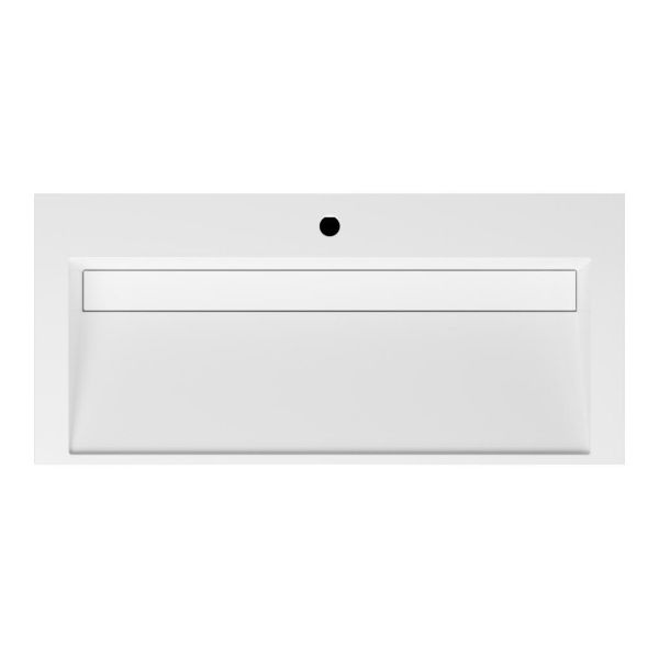 Badmeubelset Base Mat Zwart met Deluxe wastafel 100 cm met kraangat