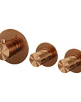 Built-in bath tap set with rod hand shower – copper