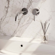 Inbouwwastafelkraan met gebogen uitloop - Chroom