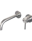 Built-in washbasin tap with curved spout - stainless steel