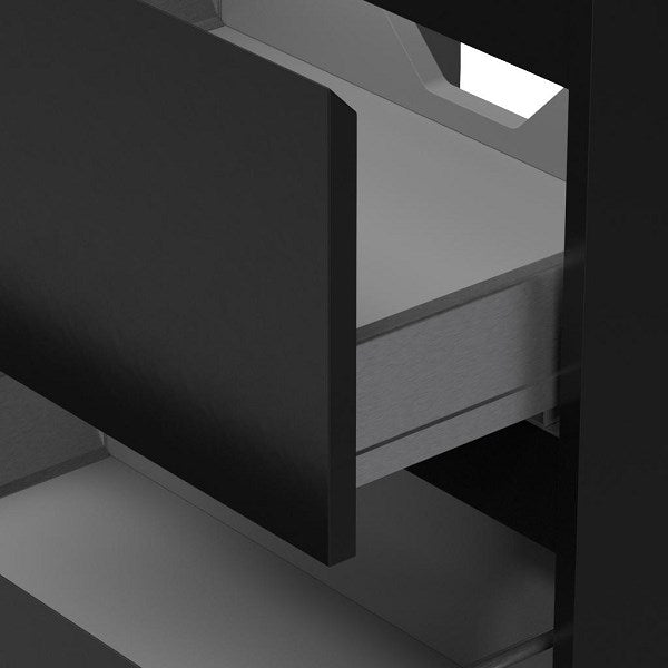 Badmeubelset Base Mat Zwart met Deluxe wastafel 120 cm met 2 kraangaten